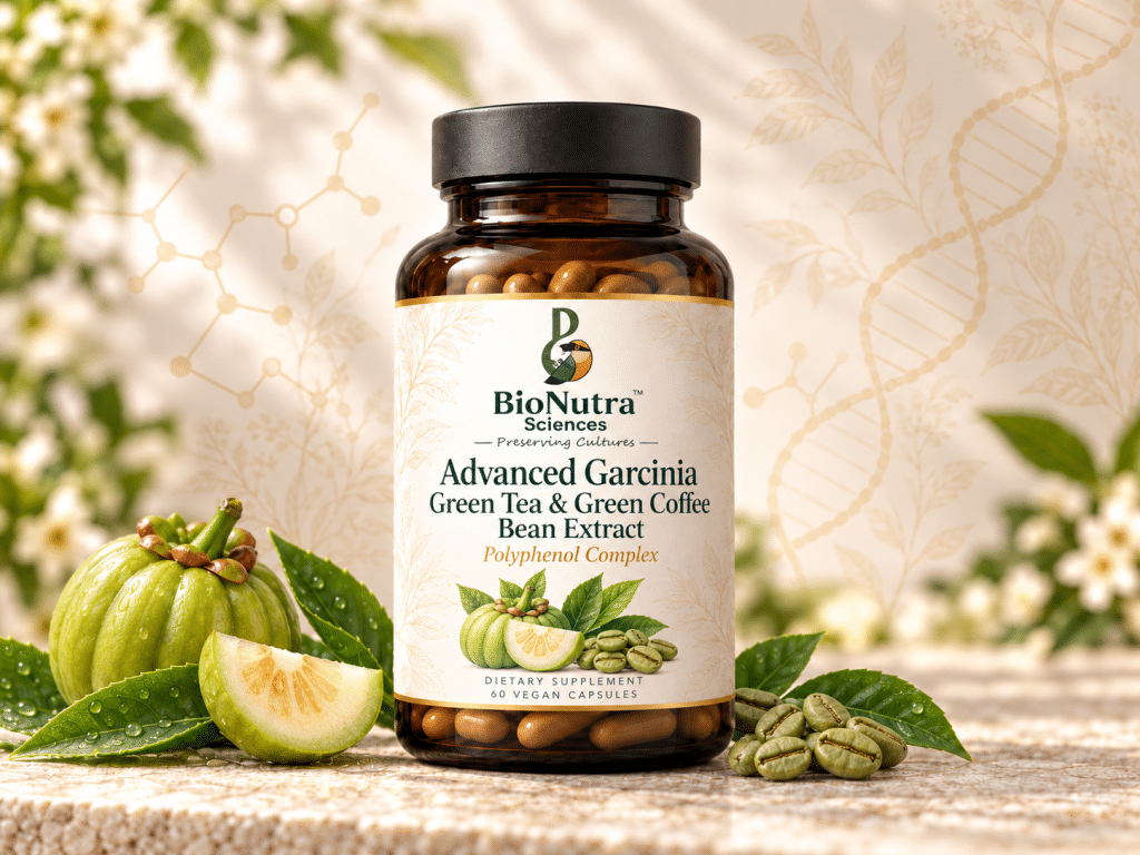 Advanced Garcinia, green tea, green coffee bean packaging design