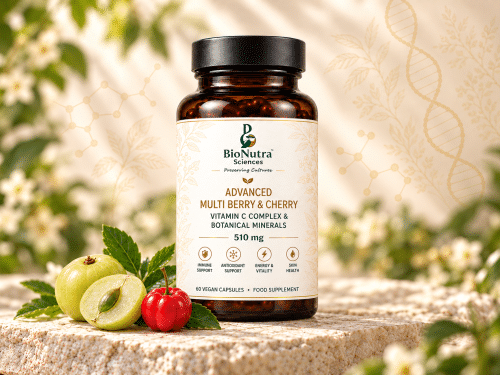 Advanced Multi berry complex amber glass bottle packaging design