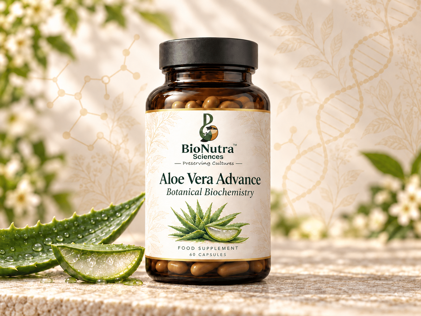 Aloe Vera Supplement Botanical Display image