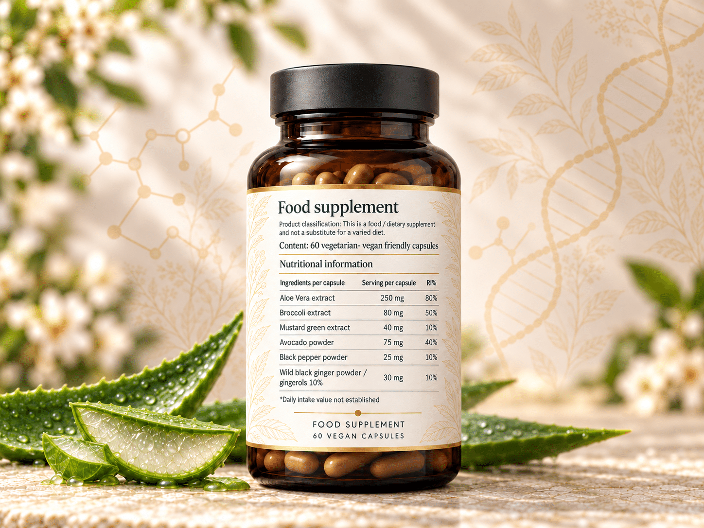 Premium Aloe Vera Supplement Still Life