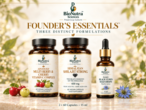 Founder’s essentials capsule and drops trio bottles image