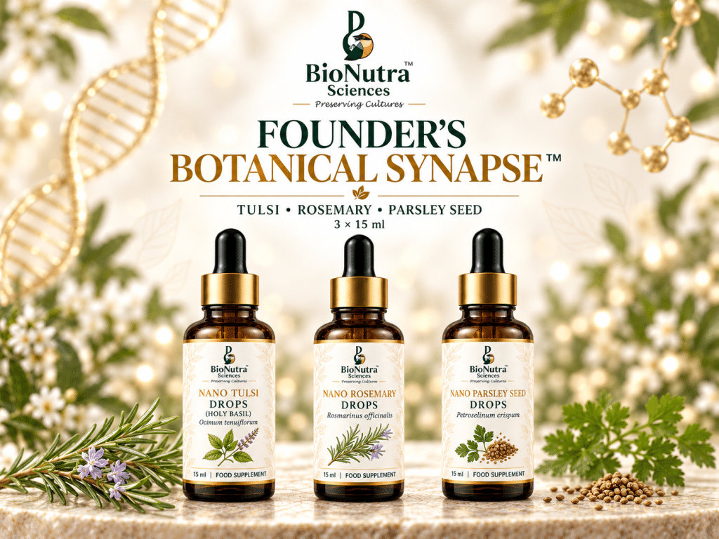 Tulsi, rosemary and parsley trio bottle image